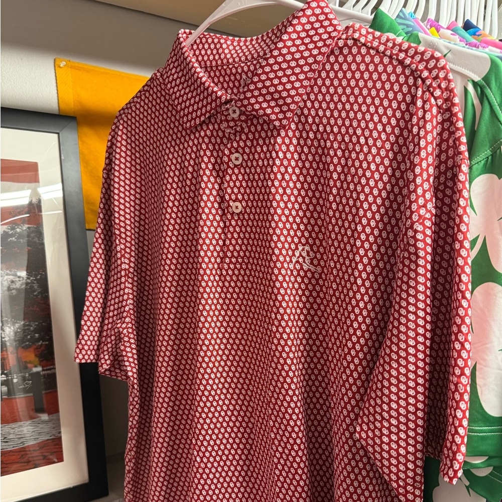 Rhoback Red Geometric Men's Polo